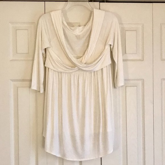 Pinkblush Tops - PINKBLUSH MATERNITY 3/4 Sleeve  BLOUSE Size L in color Ivory